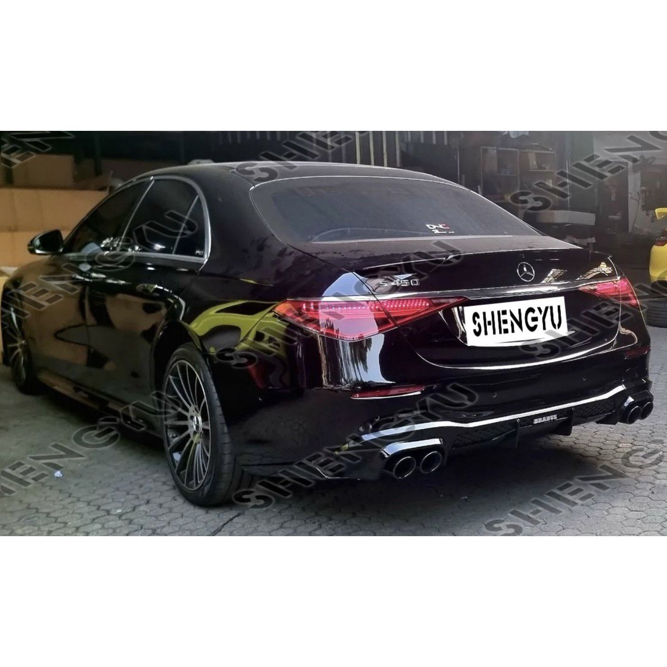 Auto Body Systems for Benz W223 2021+ Upgrade to Bra Bus Model Include Front Lip Rear Diffuser Tail Pipes Foglamp Frames Spoiler