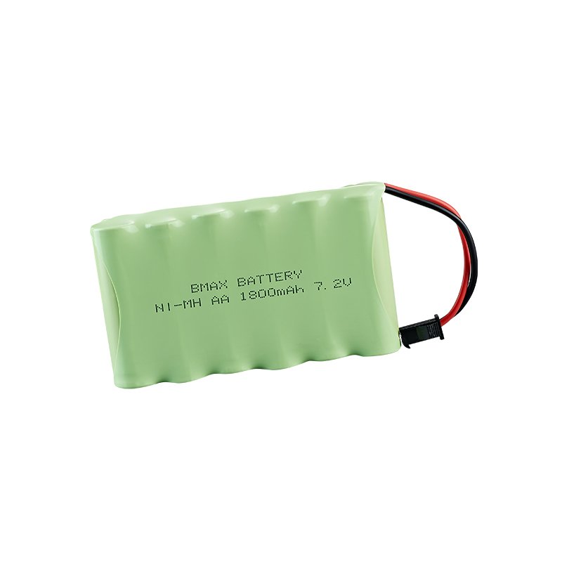 High Capacity NiMH Battery Pack AA 7.2V 1800mAh Battery with Male SM 2P Plug for RC Cars and Trucks Rechargeable Batteries