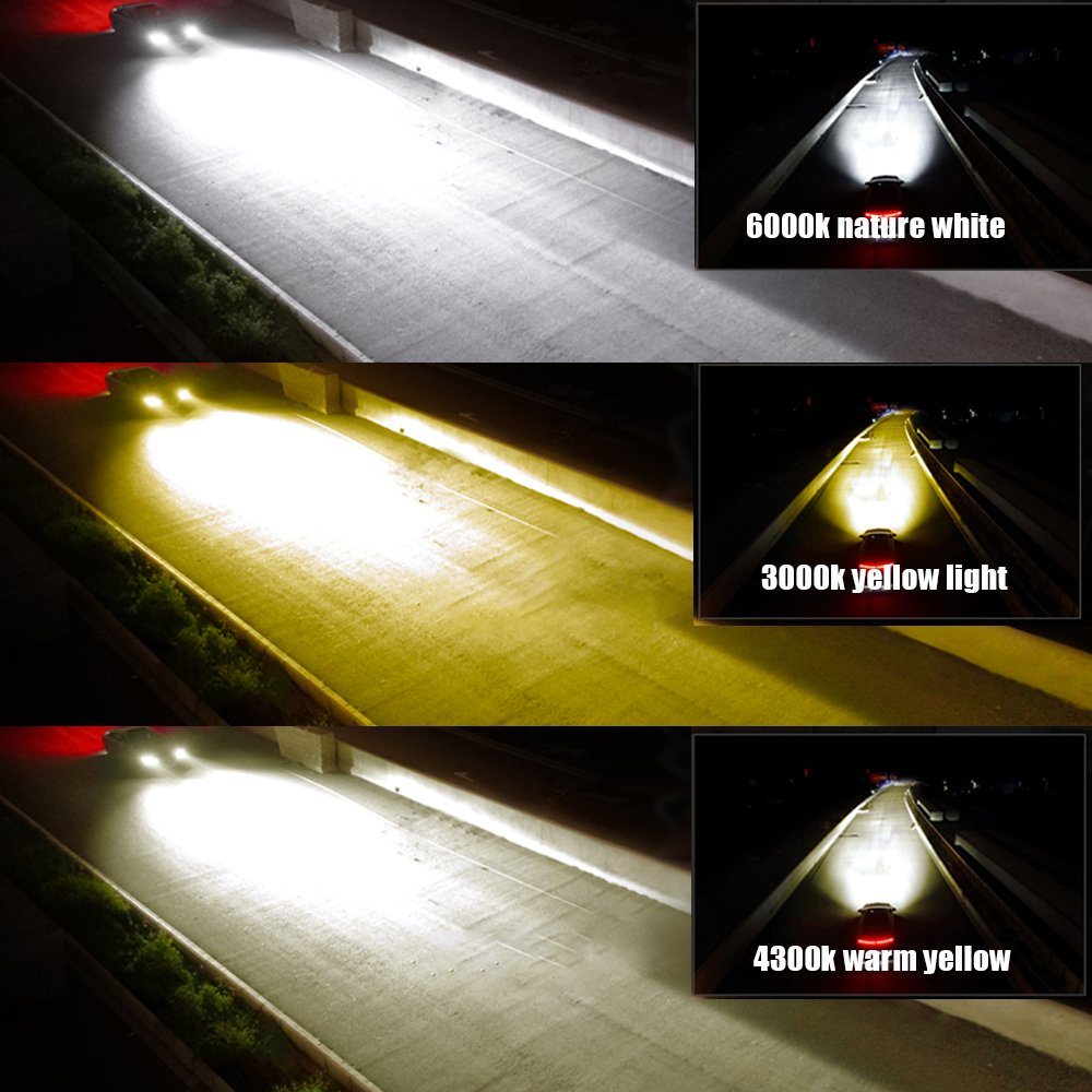 AKE V20S 3 Color and Flashing Led for Car High Powerful Driver Headlights for Car H4 H7 H11 9005 9006 Led Lights for Cars