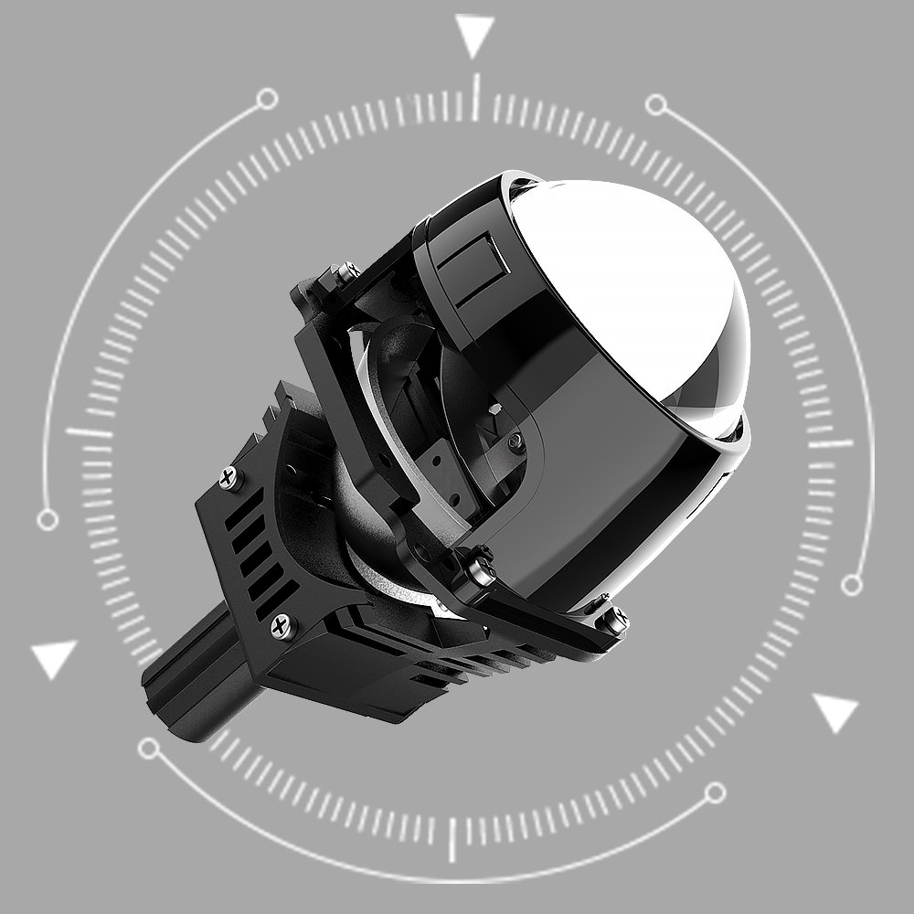 G90A 3570 Imported Chips Super Brightness 6500K 9-32v 110w 11000lumen High Low Beam 2.5 Inch Projector Bi Lens Headlight for Car
