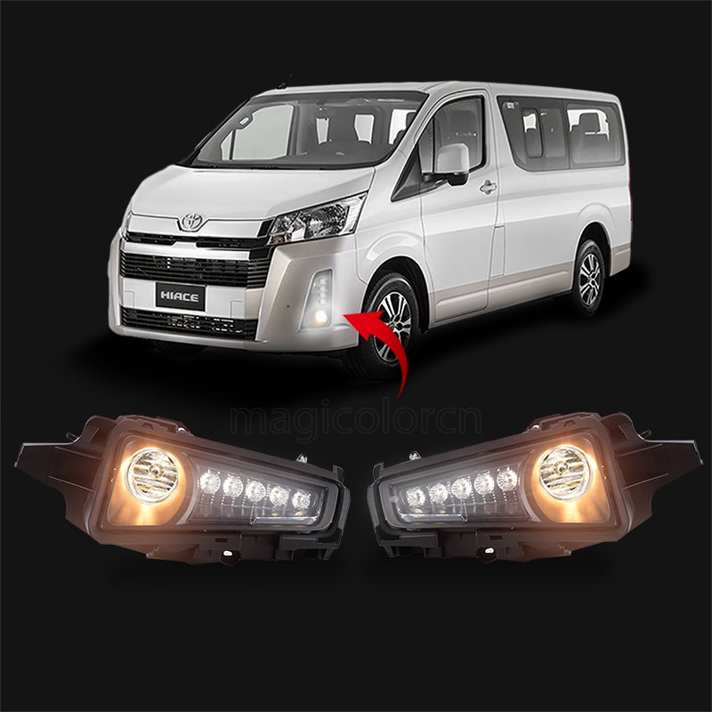 Fog Lamp+DRL Daytime Running Light Accessories for Toyota Hiace Commuter GL H300 2019 2020