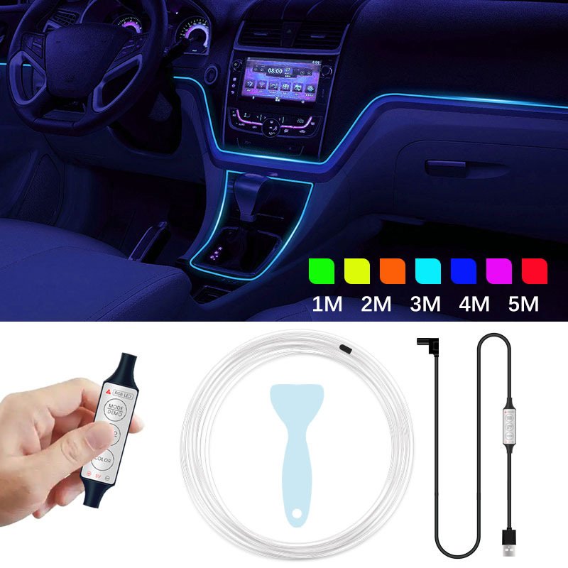 Yosovlamp New EL Edge Colorful Automotive Atmosphere LED Interior RGB Luminescent Line Door Seam Light Strip