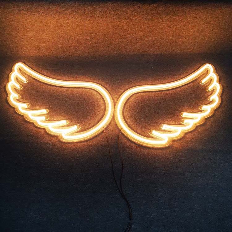 Promotion Price Custom Design Led Neon Sign RGB Colorful Angel Wing Neon Sign