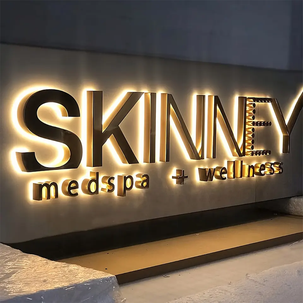 DS Sign 3D Metal Letters and Numbers Small Stainless Steel logo for Business Backlit Sign