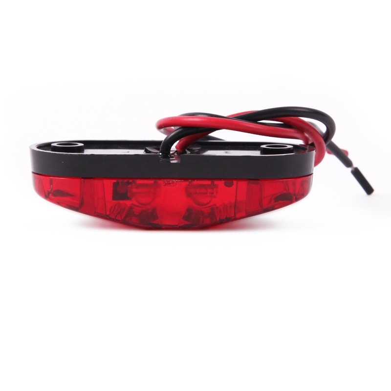 Hot sale 2.5 inch oval sealed side marker light red cantain chrome base 2 number LED clearance light for truck trailer lorry car