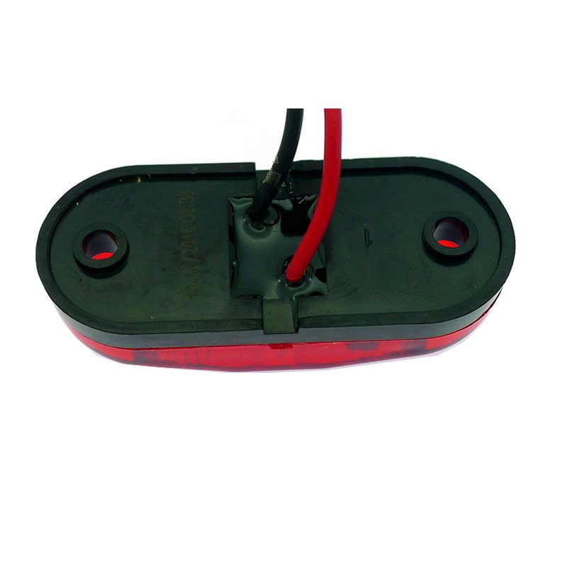 Hot sale 2.5 inch oval sealed side marker light red cantain chrome base 2 number LED clearance light for truck trailer lorry car