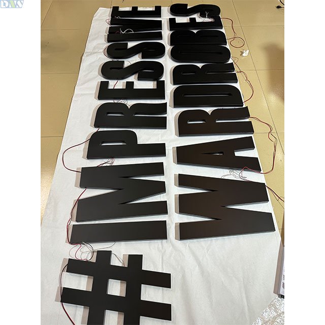 Business Signage Led Letter Sign Sign Led Storefront Signboard Stainless Steel Backlit Letters with Black Paint