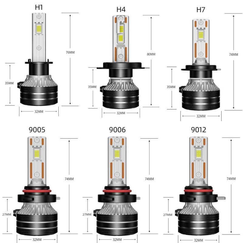 Car Headlight LED H1 H3 H7 H8 H11 Led Headlight 6000k Canbus HB3 HB4 Car Headlamp 9005 Led Headlight
