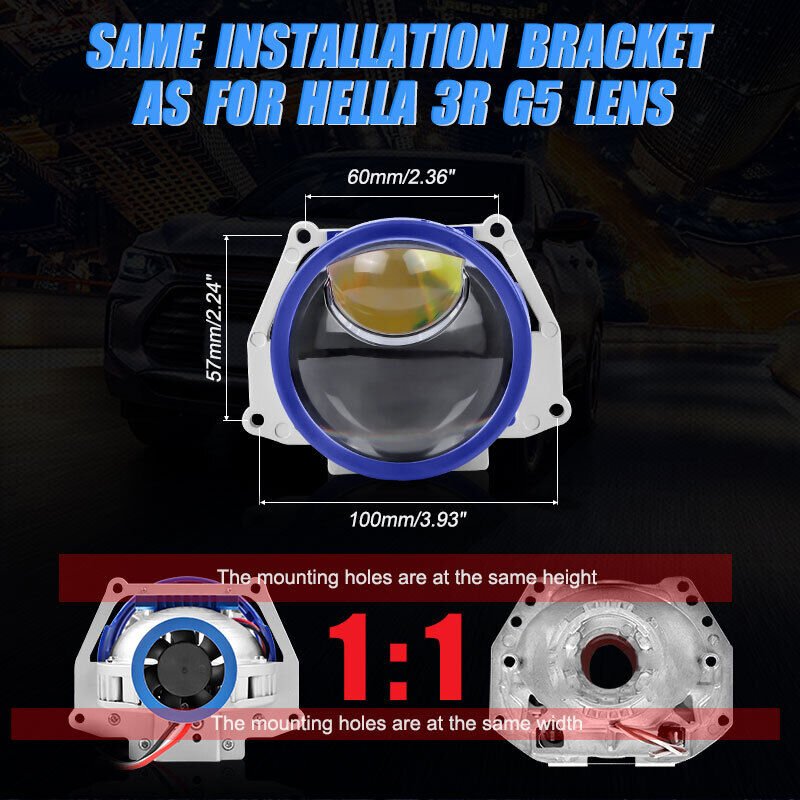 New Universal Laser Bi Led Projector Lens 120W 6000K White High Power Auto Lighting System 12000LM Super Bright Led Headlights