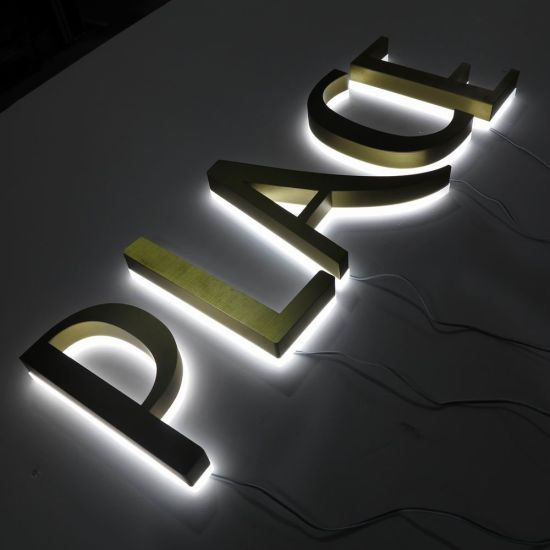 Business Shop Signs Company 3D Acrylic Logo Custom Led Channel Letters Metal Backlit Signs Store Outdoor Advertising Shop Signs