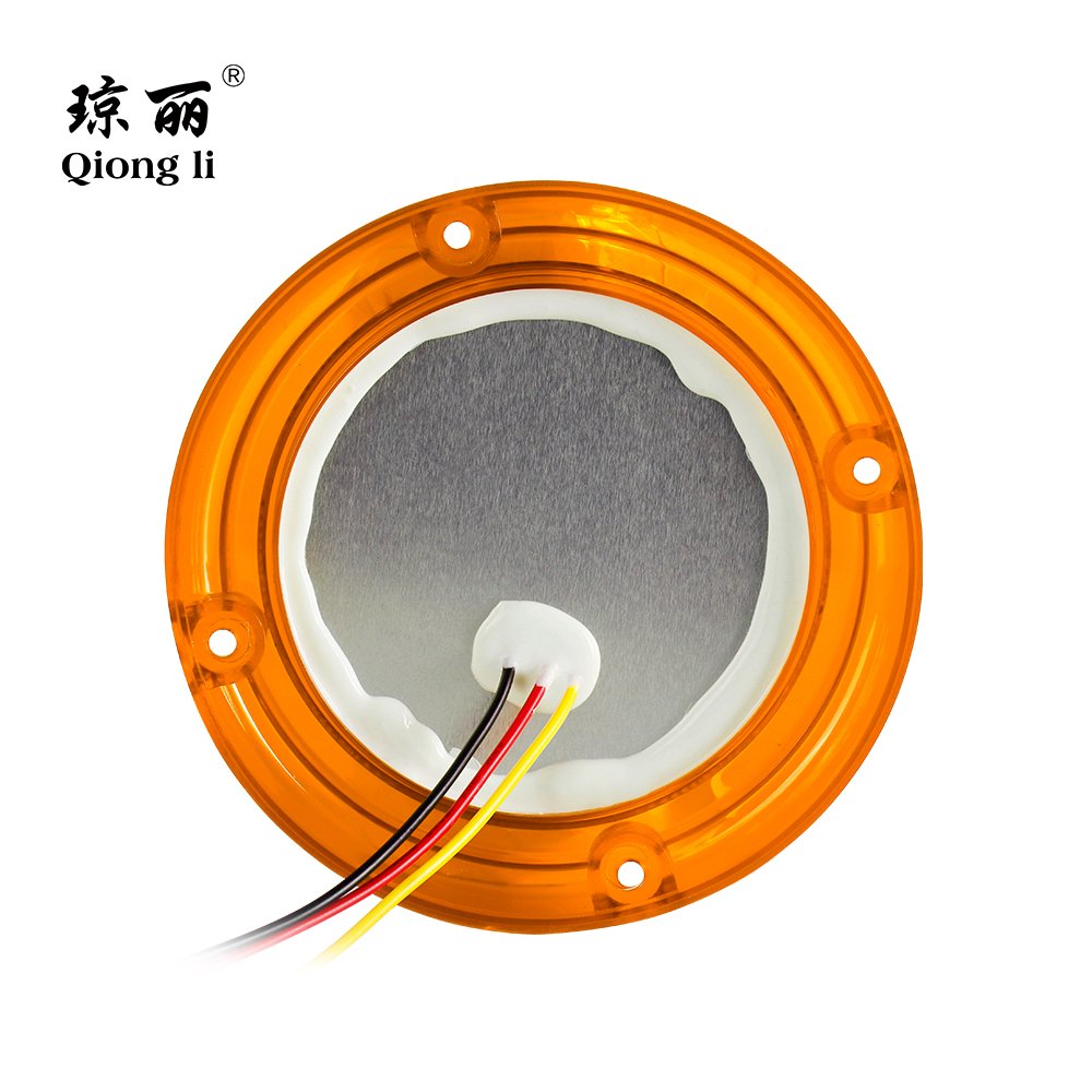12V/24V 10pcs LEDs 3 Holes Surface 4" Round Red Amber Color LED Tail Light for Truck Trailer School Buses