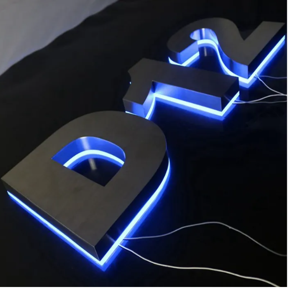 Weatherproof Custom 3D Backlit Acrylic Metal Signage Channel Letter LED Illuminated Sign for Shop Lighting Sign