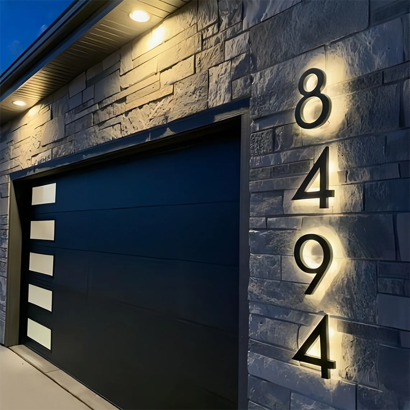 Modern House Numbers,Illuminated Address Numbers, New Home Address Sign, LED Home Address Sign, Lighted House Number Sign