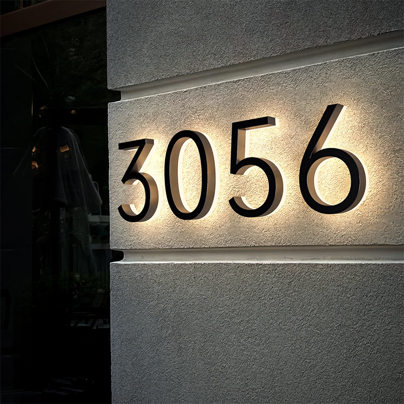 Modern House Numbers,Illuminated Address Numbers, New Home Address Sign, LED Home Address Sign, Lighted House Number Sign
