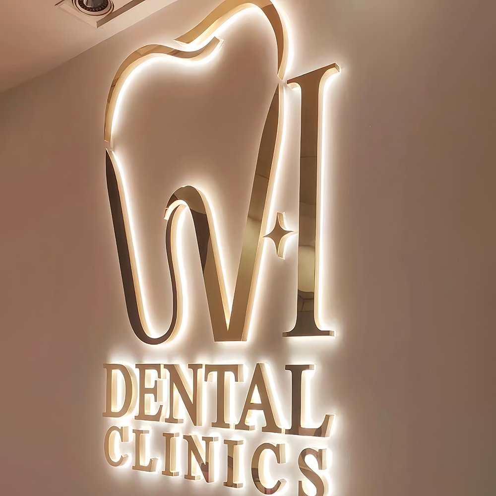 Custom Metal Cutting Titanium Mirror Signage Backlit Letters LED Business Signs for Jewelry Chain Stores