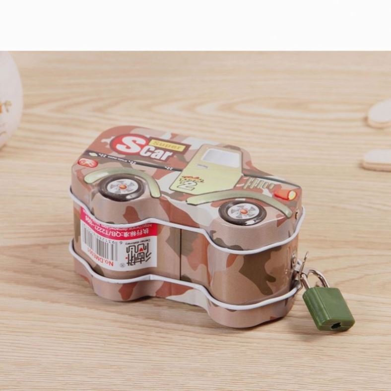 Wholesale Bank Car Tin Custom Kid's Saving Box Small Storage Tin Gift Coin Purse Metal Money Box With Lock