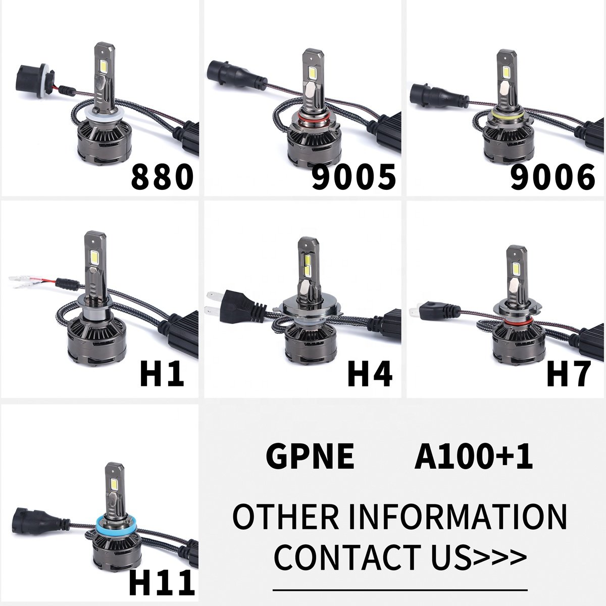 Factory Production Super Bright A100 Headlamp Fog Light H1 H11 880 Car Light H4 H7 Led Headlight 9005 Faro H7 Luces H4