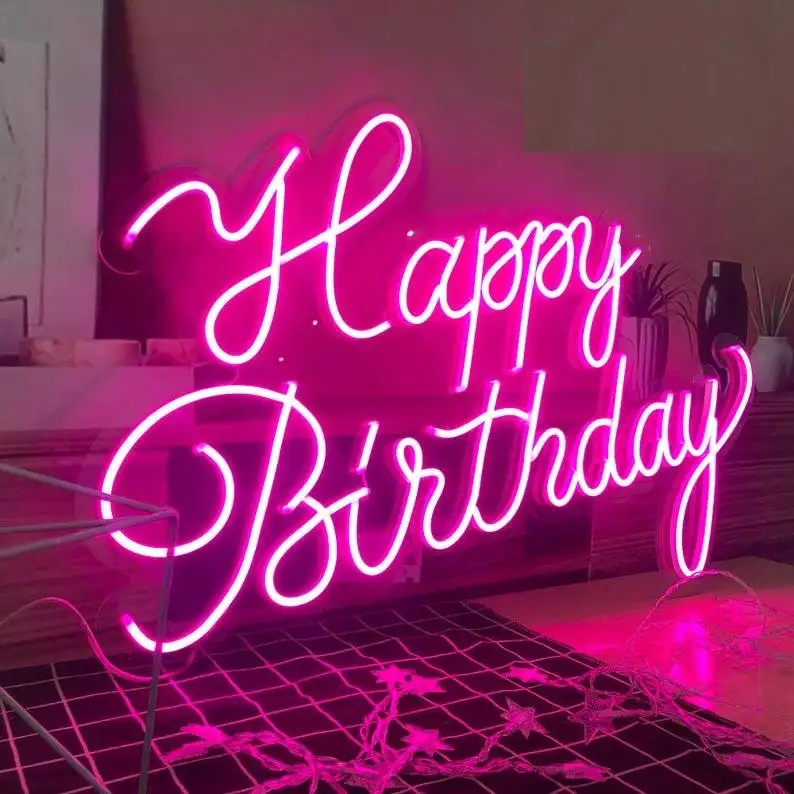 Neon Sign Custom Manufacturer Dropshipping Happy Birthday Acrylic Neon Light Letters Business logo LED Custom Neon Sign