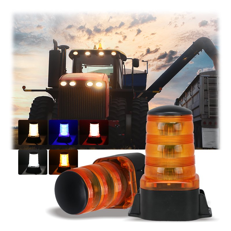 Agrolite ECE R10 10-110V DC Flashing LED Clear or Amber Warning Light Strobe Light for Construction Vehicle