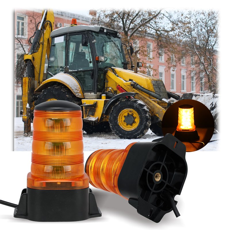 Agrolite ECE R10 10-110V DC Flashing LED Clear or Amber Warning Light Strobe Light for Construction Vehicle