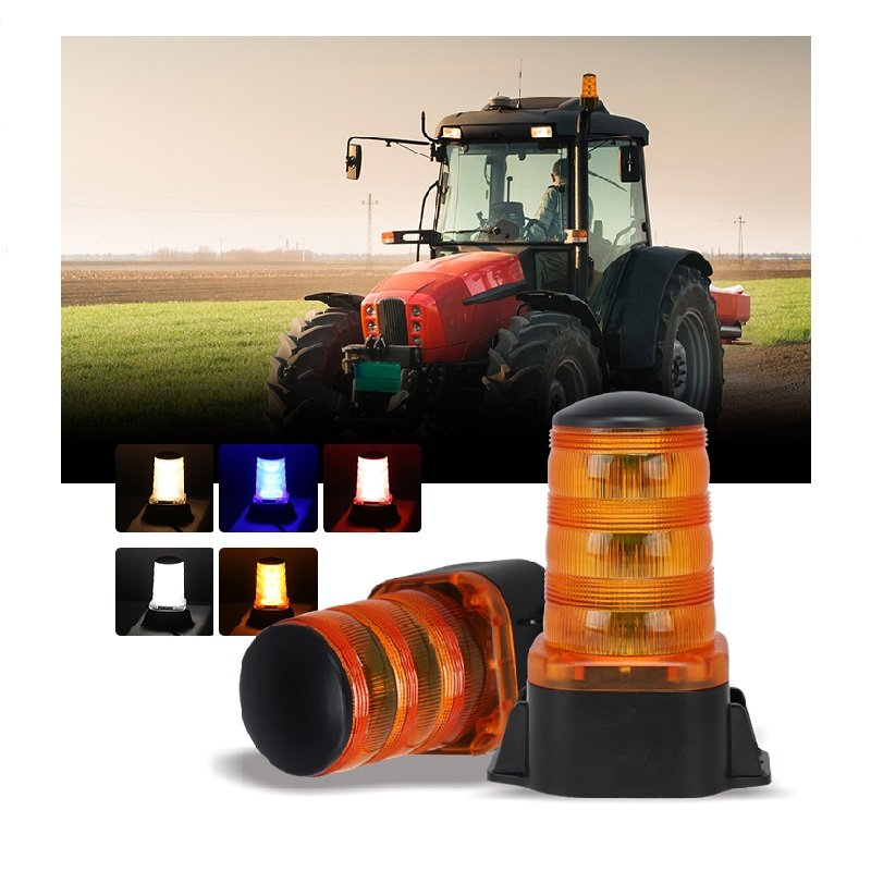 Agrolite ECE R10 10-110V DC Flashing LED Clear or Amber Warning Light Strobe Light for Construction Vehicle