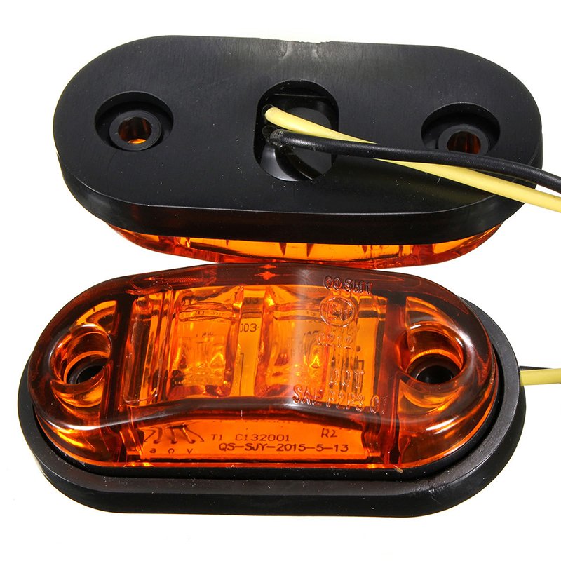 2.5" 2 Diode LED Trailer Truck Indicator Lights for Little Boat Marine Dump Trailer RV Camper Accessories