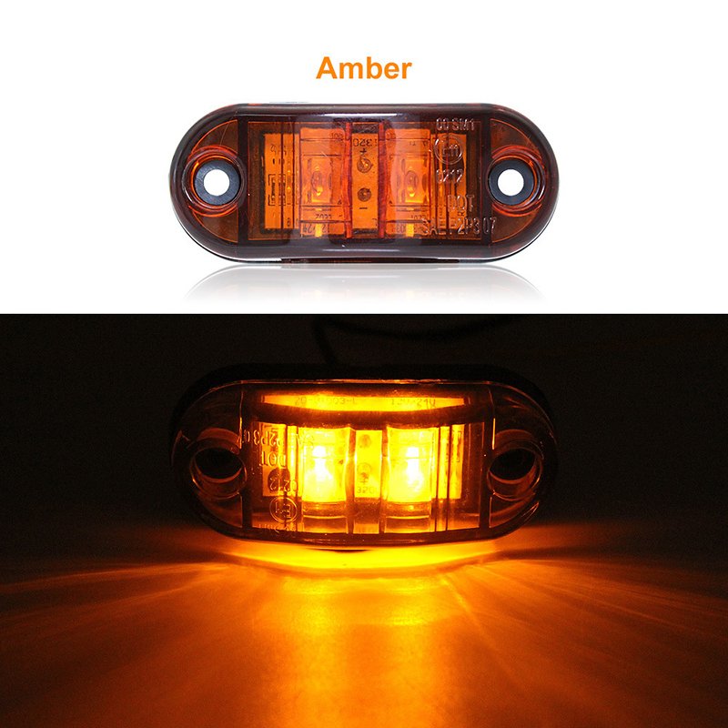 2.5" 2 Diode LED Trailer Truck Indicator Lights for Little Boat Marine Dump Trailer RV Camper Accessories