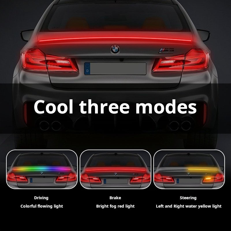 Yosovlamp Carbon Fiber Tail Wing Light Strip for Car Modification High Brightness LED Flow Light High Mounted Brake Light Strip