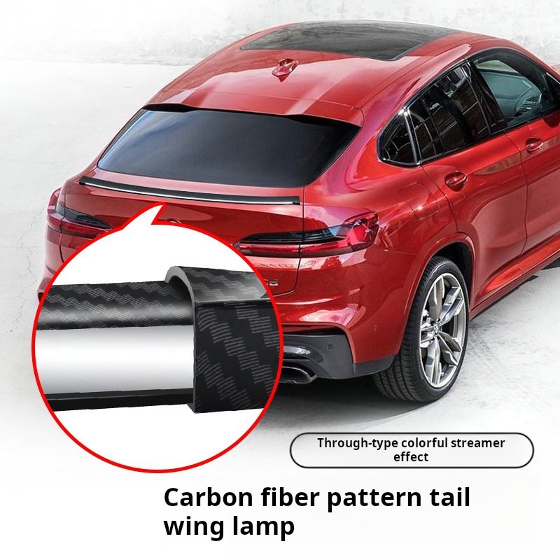 Yosovlamp Carbon Fiber Tail Wing Light Strip for Car Modification High Brightness LED Flow Light High Mounted Brake Light Strip
