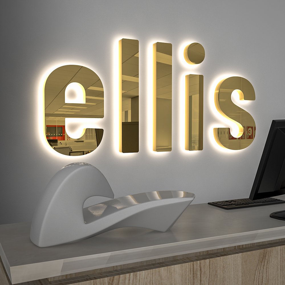 Company office backlit custom logo 3d sign board led letters custom logo sign led illuminated sign for business store