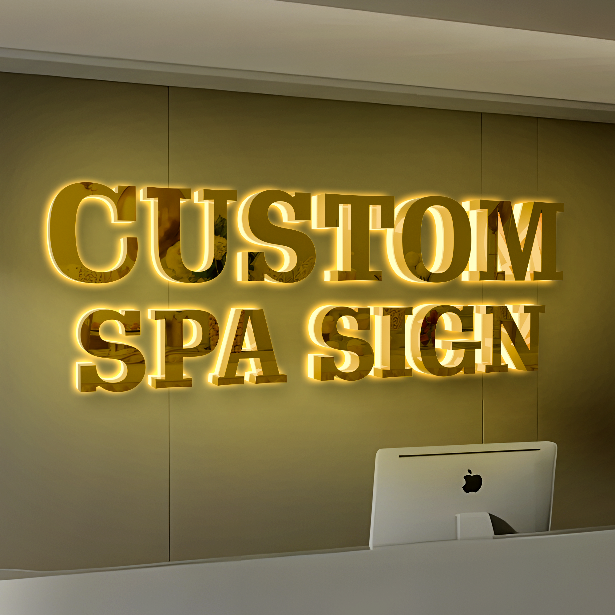 Company office backlit custom logo 3d sign board led letters custom logo sign led illuminated sign for business store