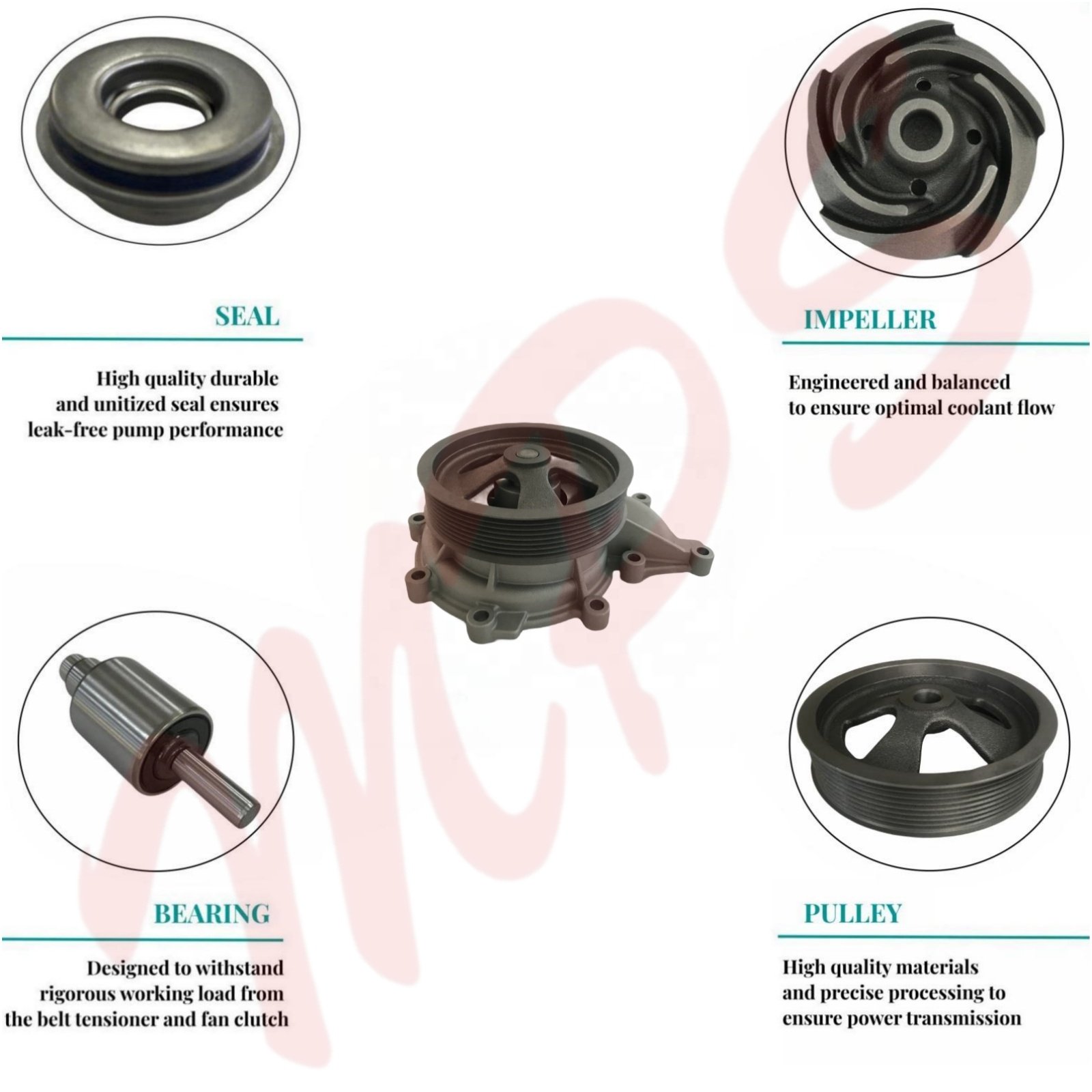 Truck Diesel Engine Water Pump for SCANIA P G R T Series OE 10570951 1353072 1450153 1570955