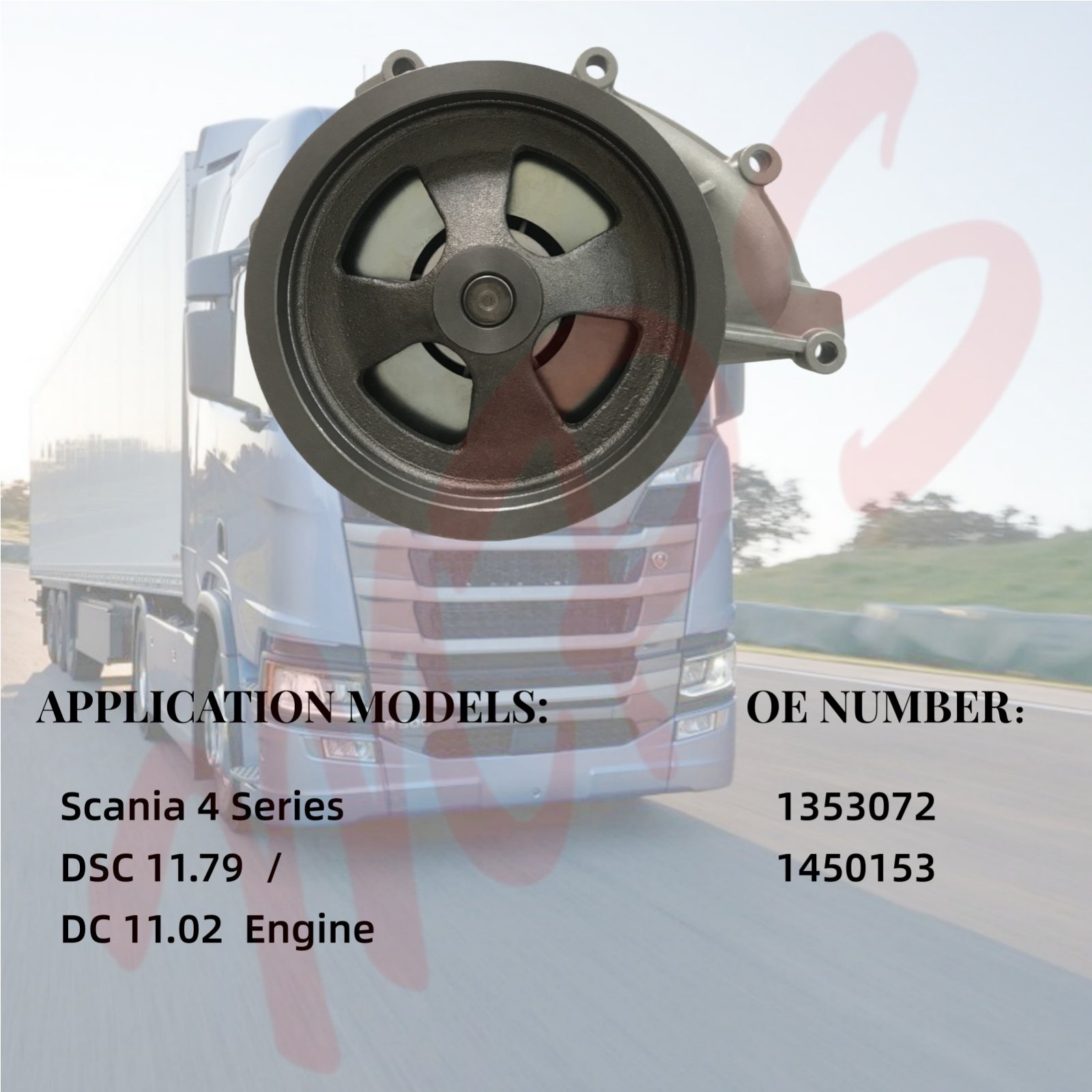Truck Diesel Engine Water Pump for SCANIA P G R T Series OE 10570951 1353072 1450153 1570955