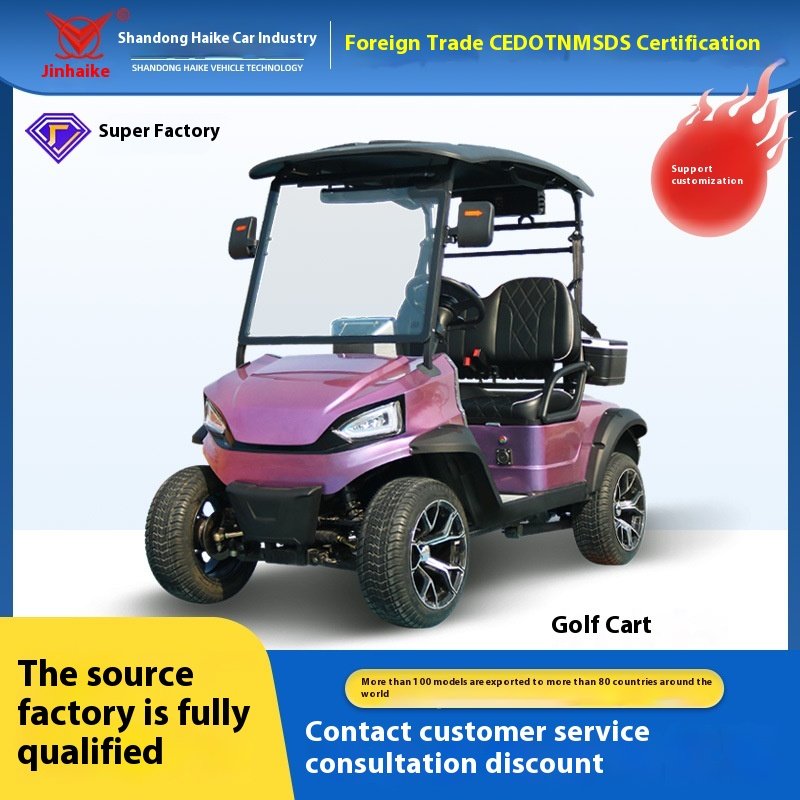 48V 2 Stroke Electric Four-Wheel Sightseeing Bus 2-8 Seater Golf Carts Scenic Property Security Patrol Hotel Reception Golf