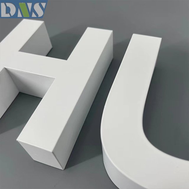 Led Display Signs 3d Acrylic Letters 3d Letter Sign White Paint Stainless Steel with High Quality