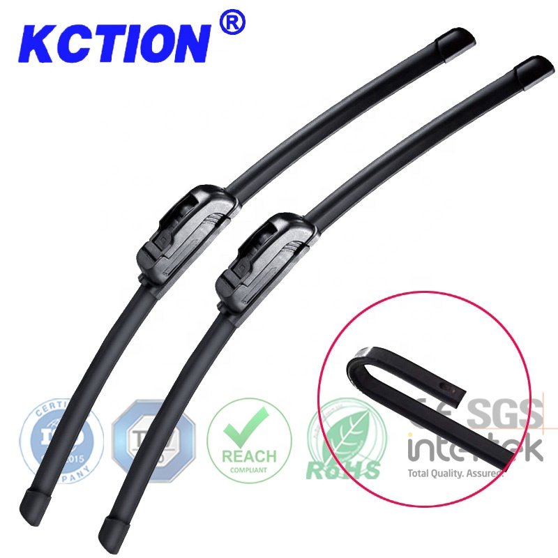 KCTION Hot Selling OEM Auto Parts Universal Wiper Blade J-Hook Soft Frameless Rubber Car Windshield Wiper for 99% Car Model