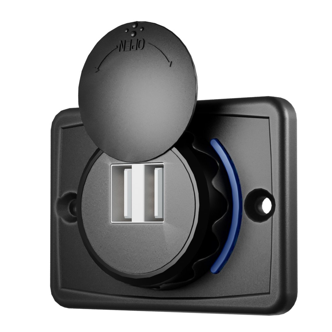 12V 24V Waterproof 3.1A Dual USB Fast Charger Socket Power Outlet Car Charger for Car BUS Truck RV Boat with LED Light