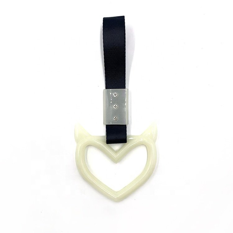 TIYPEOR Universal JDM Demon Broken Heart Tsurikawa Ring Train Bus Handle Strap Drift Pendant Strap Glow Car Warning