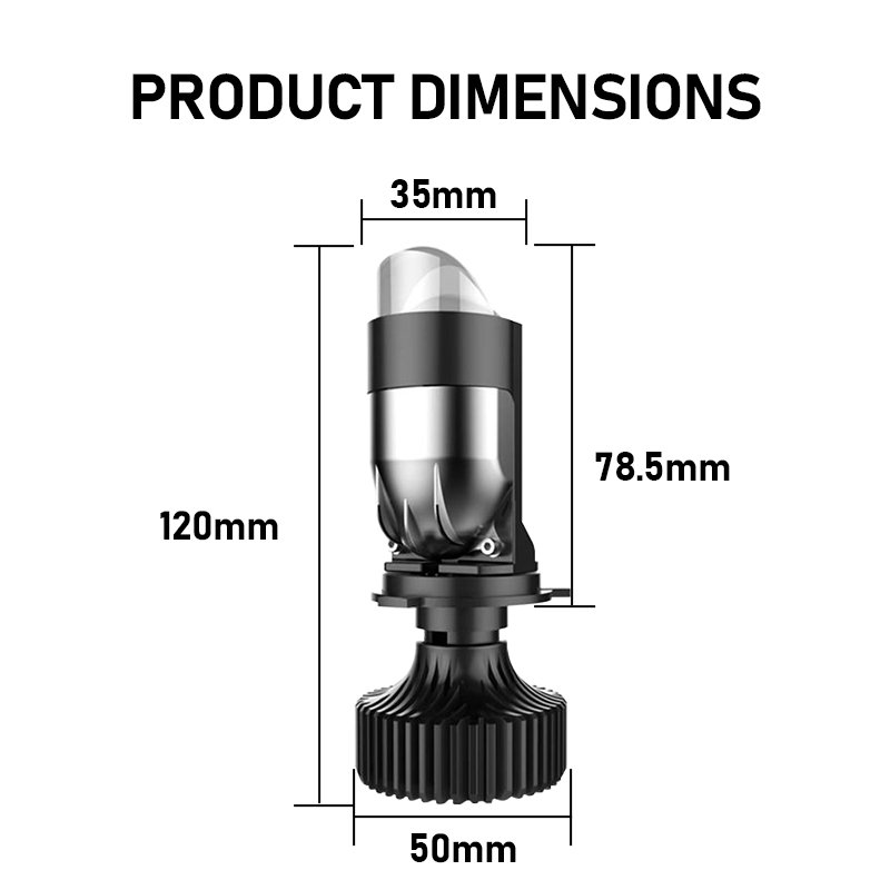 Carolyn P8 H4 Mini Projector 12V 70W Canbus Car Bi Led Projector Lens with Laser Light 6000K White A81 Laser Led Headlight Bulb
