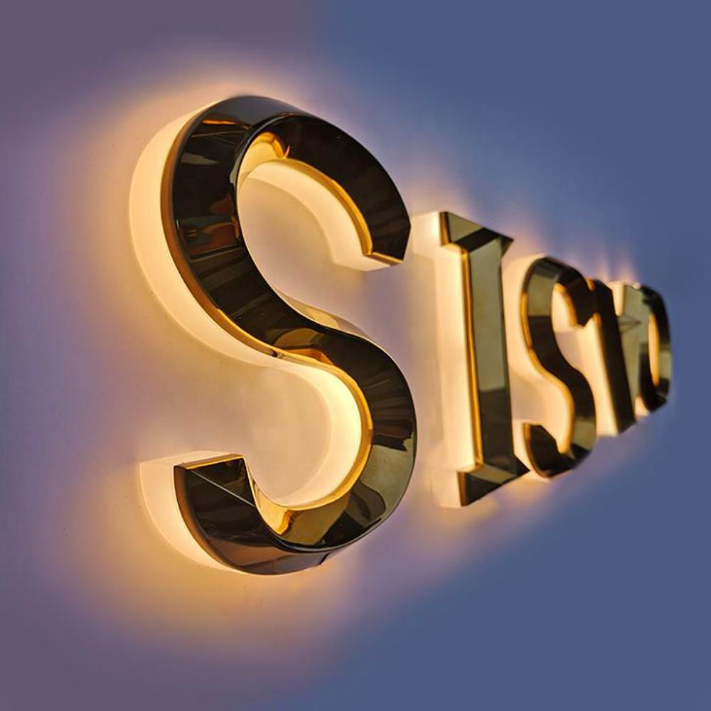 3d Letter Backlit Sign Led Signage Custom Outdoor Led Letter Metal Signage Signboard logo Led for Signage Outdoor Business Sign