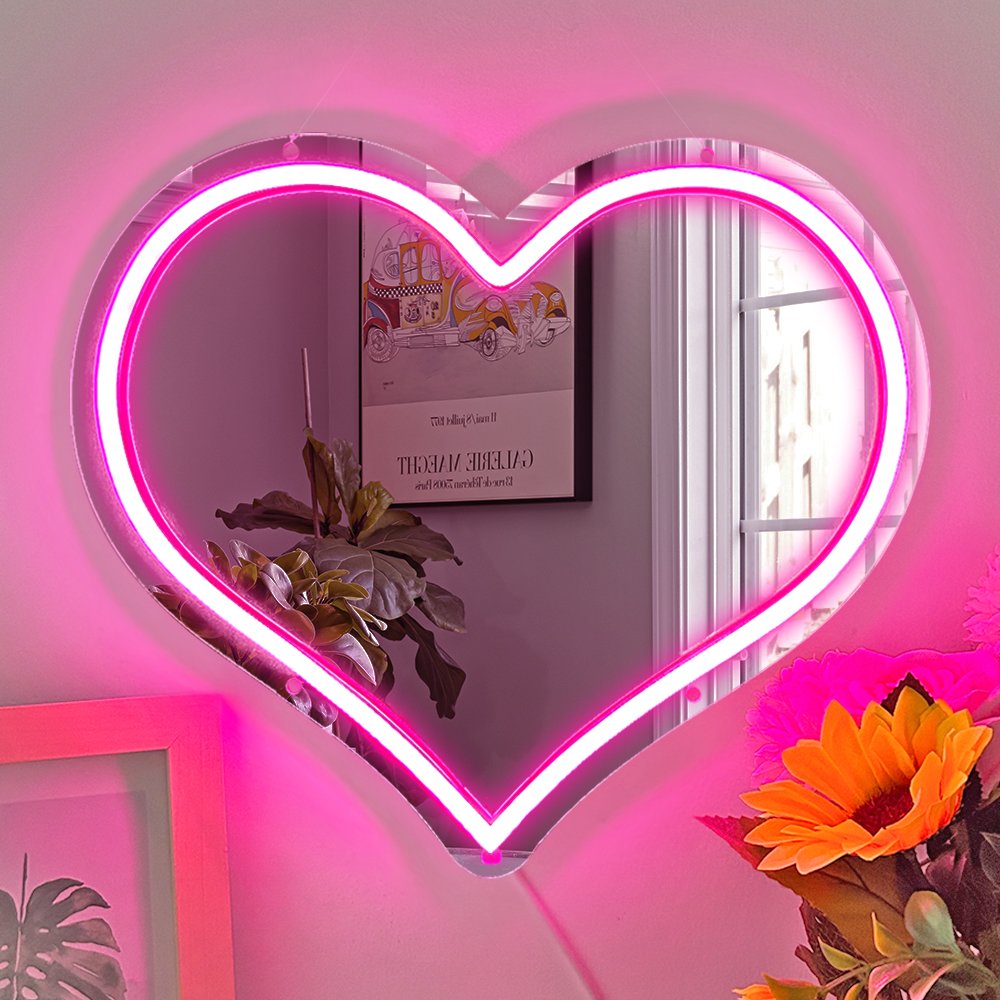 Wholesale Hot Sale Neon Mirror Acrylic Custom Led Decoracion Light Drop Shipping Bedroom Bathroom Led Neon Sign