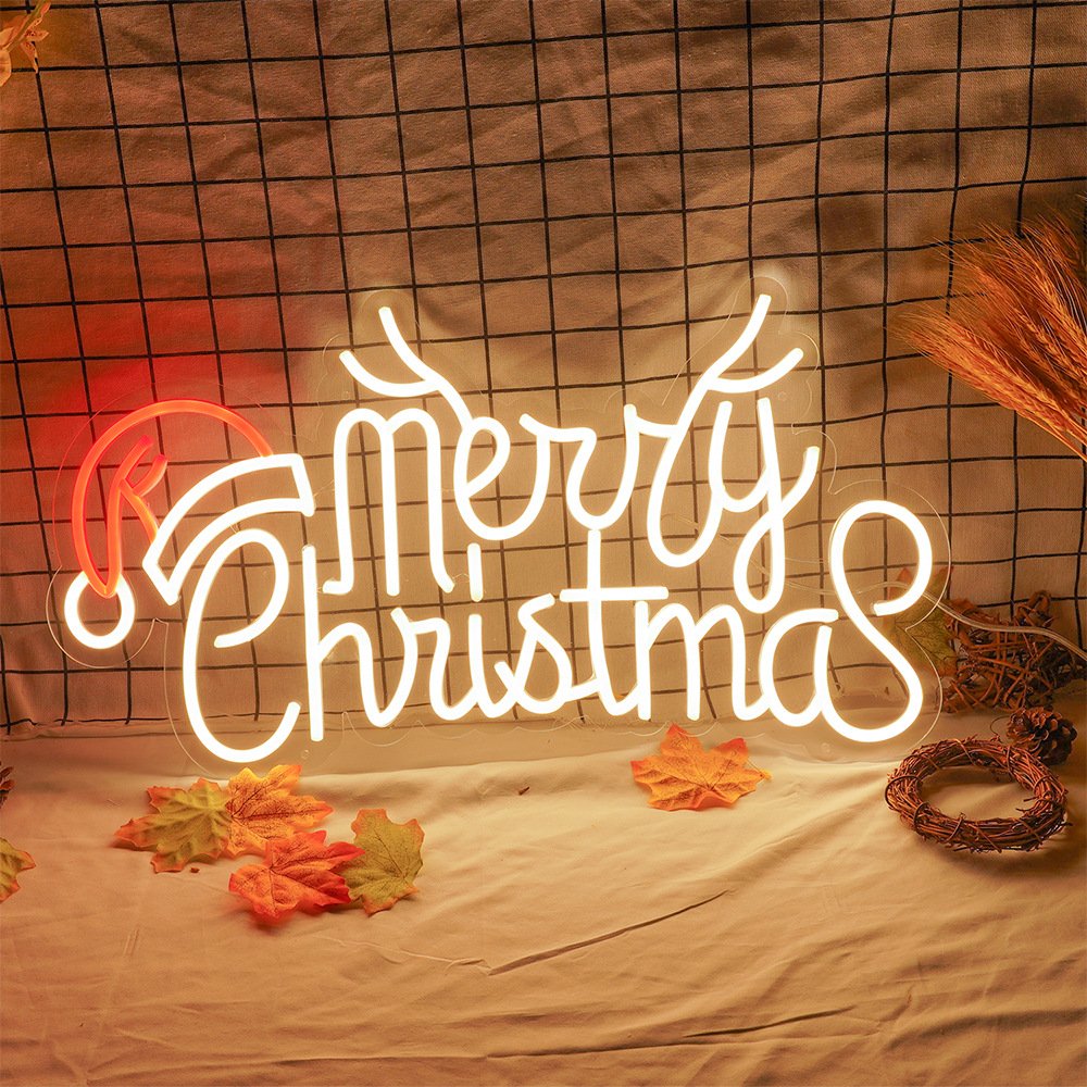 Merry Christmas Personalized Custom Led Neon Sign Wall Hanging Acrylic Atmosphere Neon Light for Christmas Party Decoration