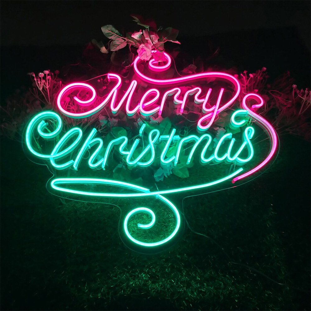 Merry Christmas Personalized Custom Led Neon Sign Wall Hanging Acrylic Atmosphere Neon Light for Christmas Party Decoration