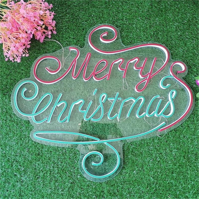 Merry Christmas Personalized Custom Led Neon Sign Wall Hanging Acrylic Atmosphere Neon Light for Christmas Party Decoration