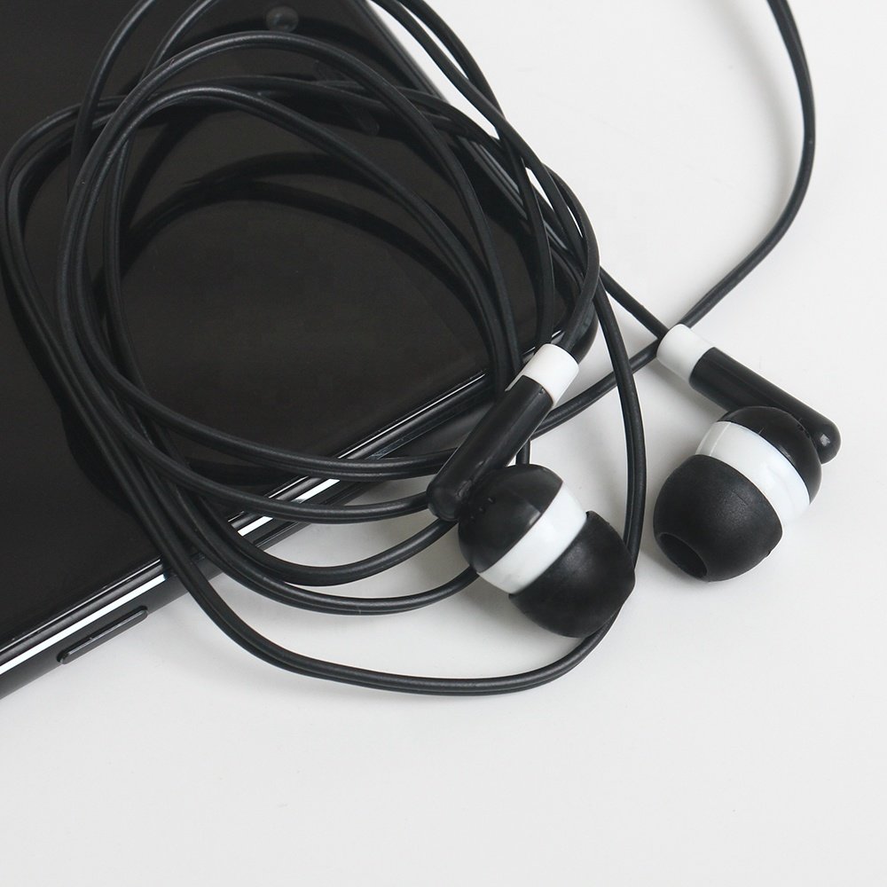 Disposable Colorful Wired In-Ear Earphones Cheapest Stereo Earbuds Headphone for Bus or Train or Plane for School Library