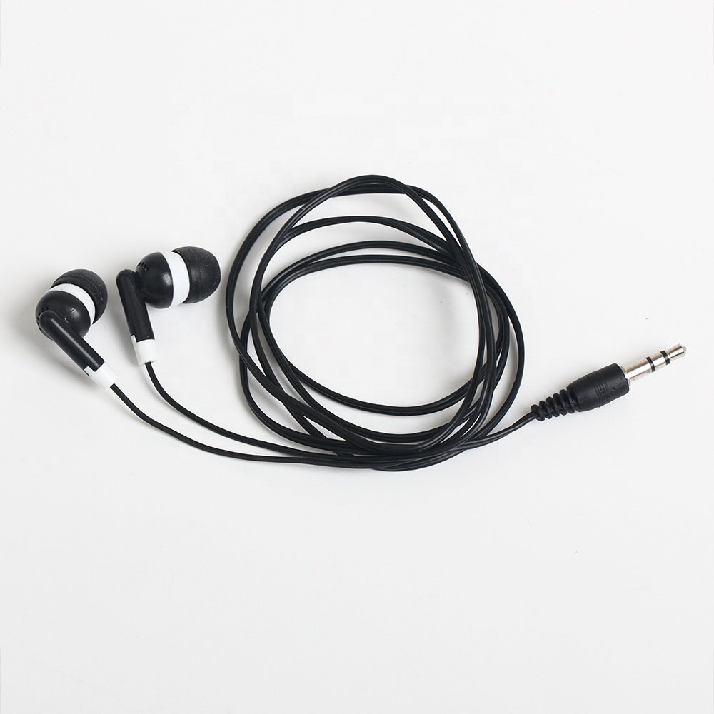 Disposable Colorful Wired In-Ear Earphones Cheapest Stereo Earbuds Headphone for Bus or Train or Plane for School Library