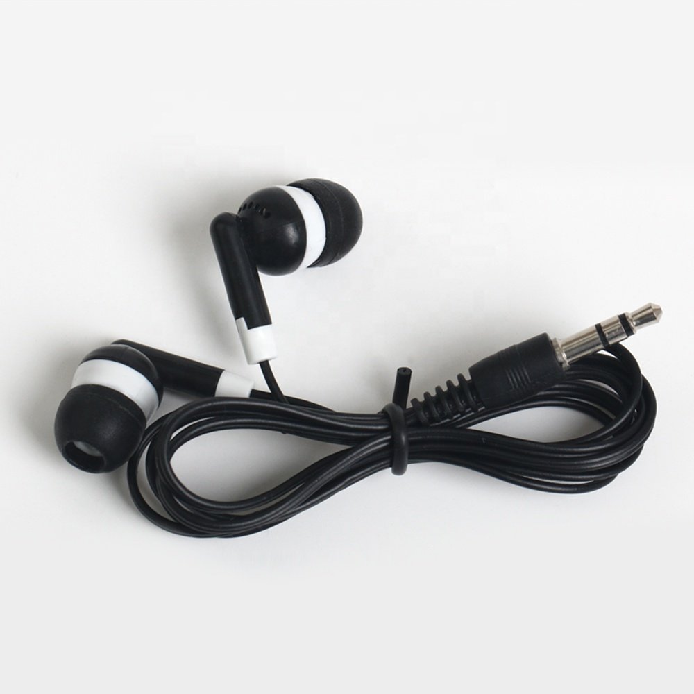 Disposable Colorful Wired In-Ear Earphones Cheapest Stereo Earbuds Headphone for Bus or Train or Plane for School Library