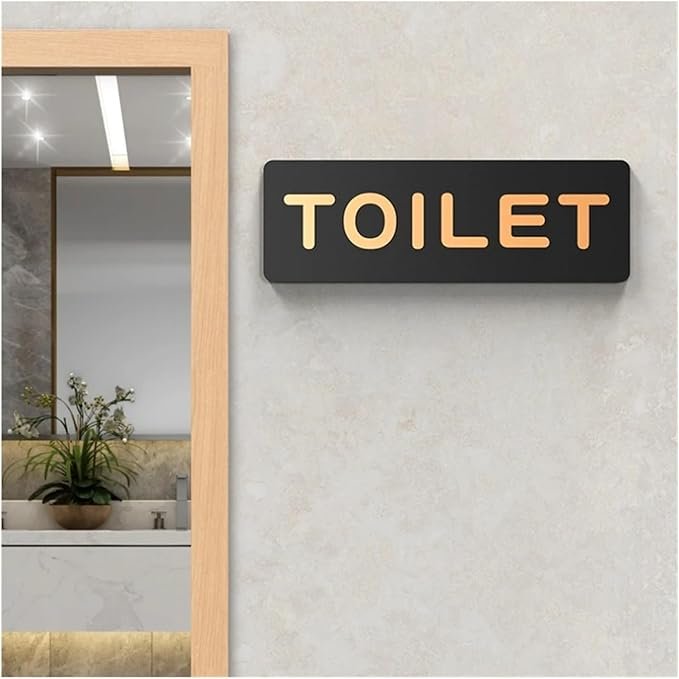 Wall Mounted Self-adhesive Toilet Signage Men Women Handicap Bathroom Sign for Office Cafe Business