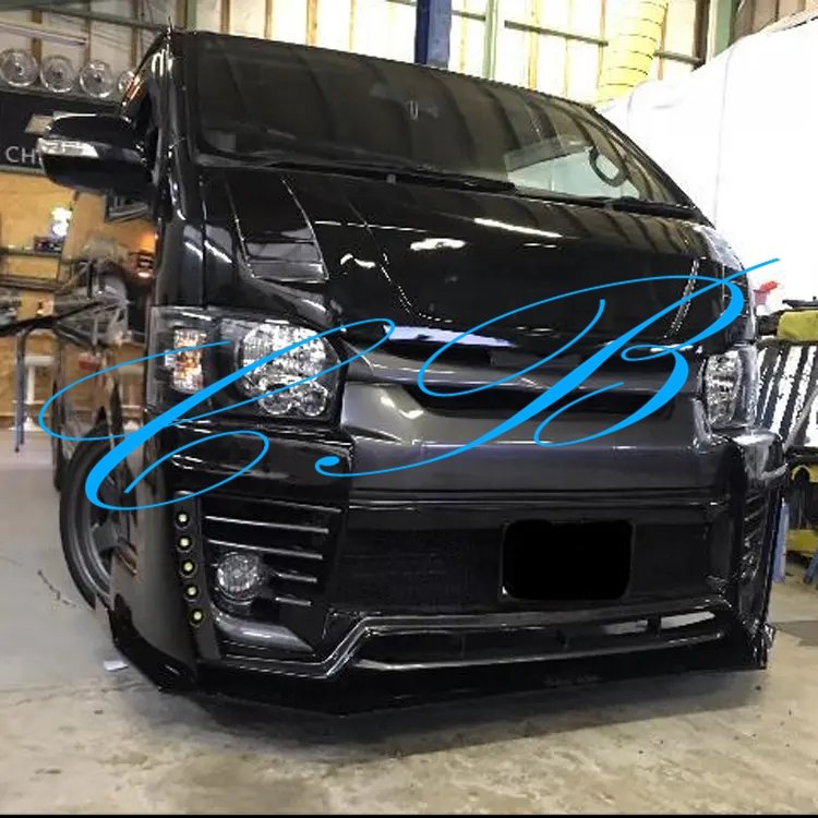Hiace KDH200 Parts Bumper Kit 2005-2018 Mini Bus Modified Kit Commuter Quantum LED Bumper Grille Fog Light Bumper Lip