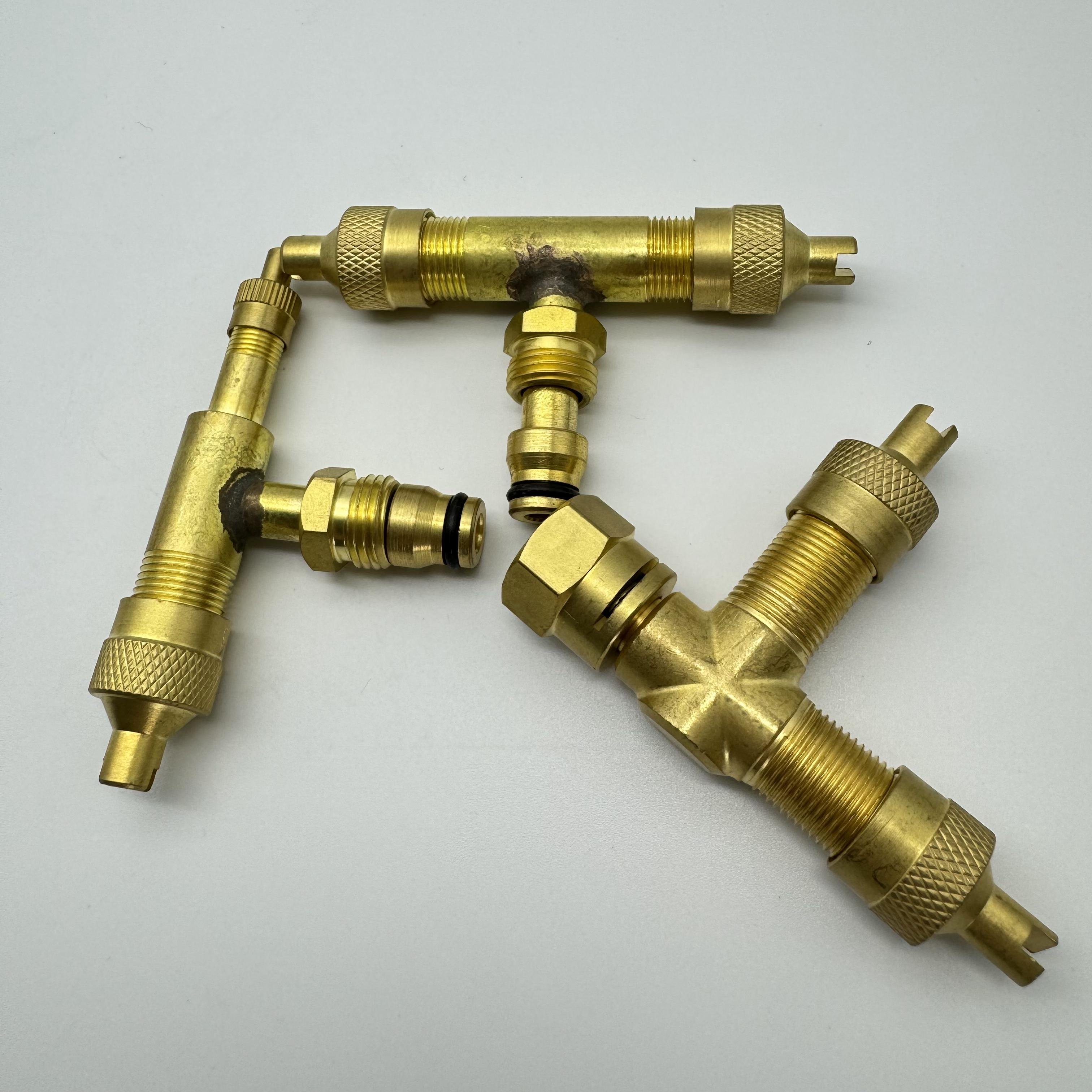 8V1 12V1 Brass Tyre Triple Valve Wheel or Truck Bus Car Valve Tpms